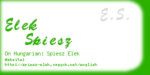 elek spiesz business card